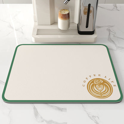 Coffee machine drain pad absorbent mat kitchen bowl bar water cup drying pad table tabletop wash-free