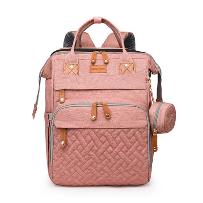 Cross-border TOP mommy bag backpack baby bed anti-mosquito mommy bag stroller large capacity mother and baby bag with toys