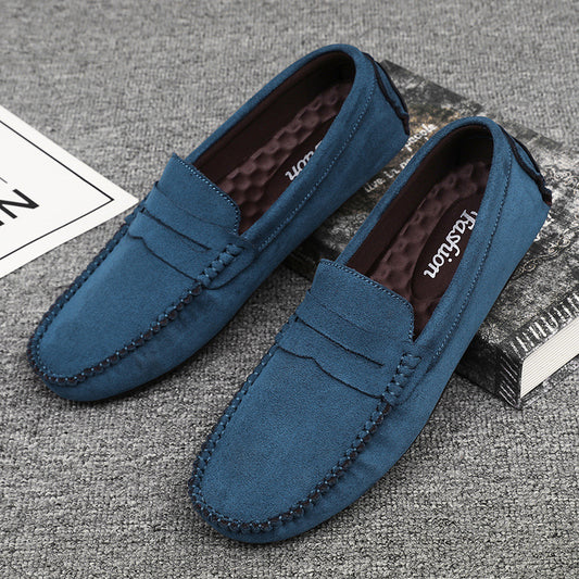 88519 hand-sewn beanie men's shoes velvet leather handmade shoes non-slip beanie sole slip-on business casual commuter style