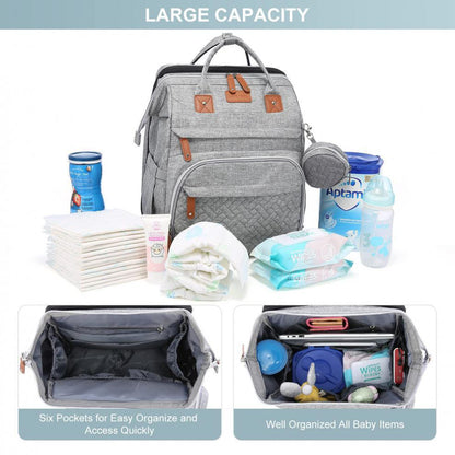 Cross-border TOP mommy bag backpack baby bed anti-mosquito mommy bag stroller large capacity mother and baby bag with toys