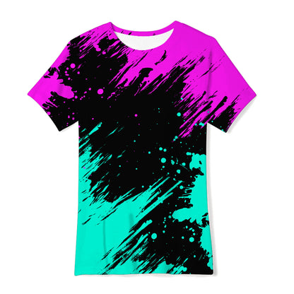 Cross-border new European and American men's gradient short-sleeved T-shirt 3D digital printing short-sleeved light mature casual breathable