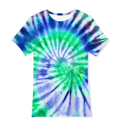 Cross-border new European and American men's gradient short-sleeved T-shirt 3D digital printing short-sleeved light mature casual breathable