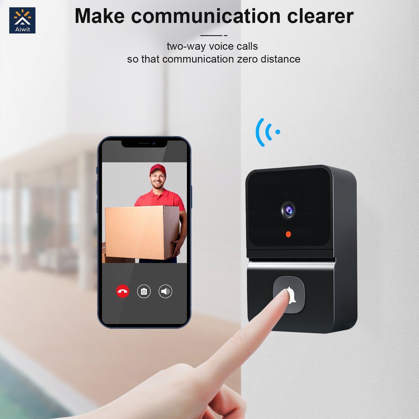 Tuya smart wifi video doorbell home dingdong pager wireless two-way video intercom smart home