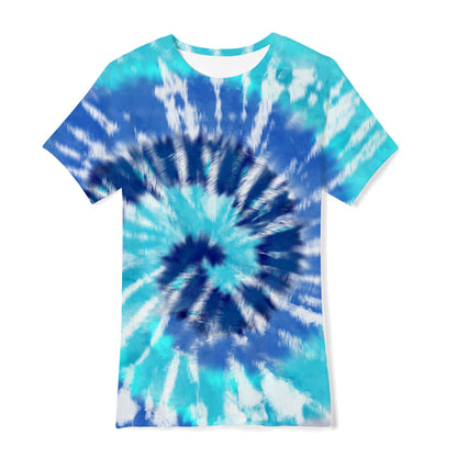 Cross-border new European and American men's gradient short-sleeved T-shirt 3D digital printing short-sleeved light mature casual breathable