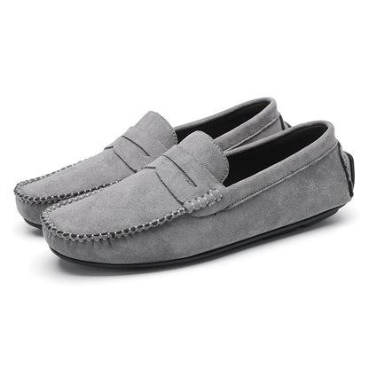 88519 hand-sewn beanie men's shoes velvet leather handmade shoes non-slip beanie sole slip-on business casual commuter style
