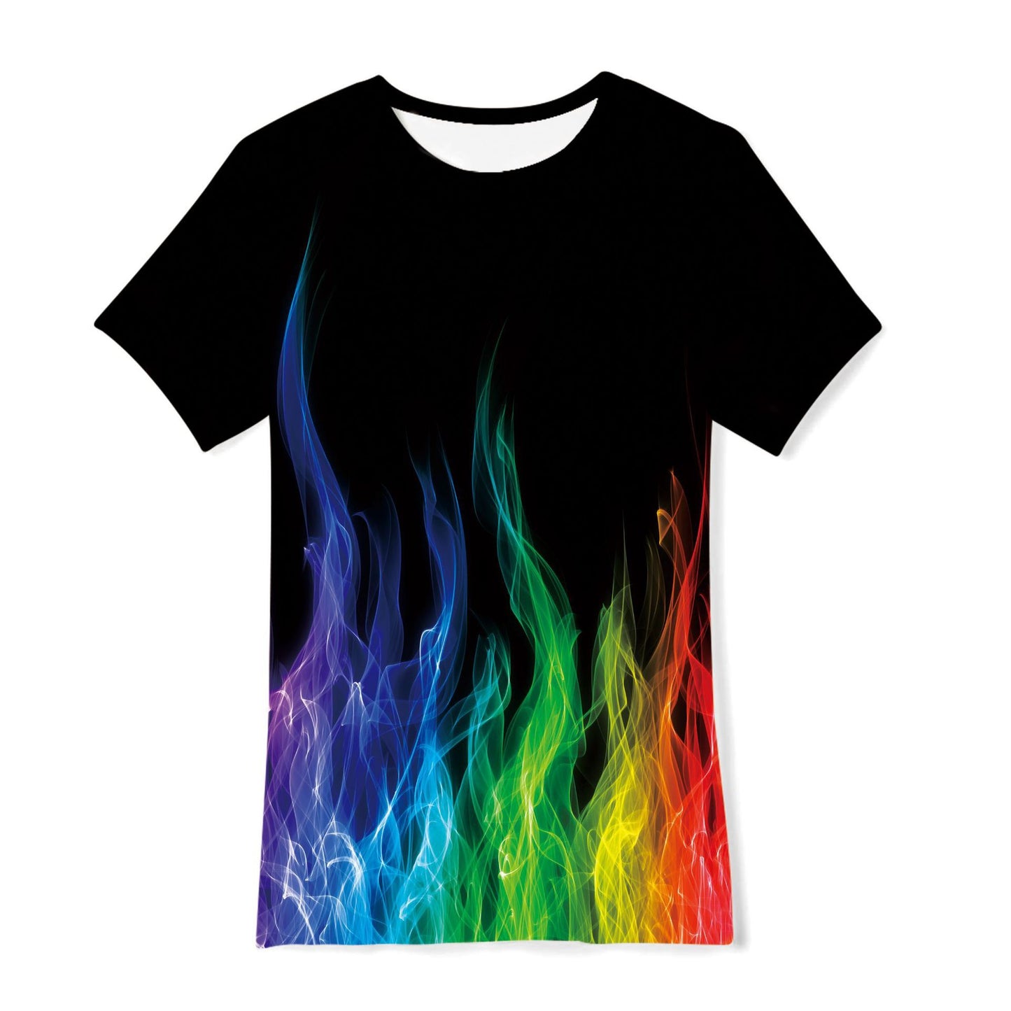 Cross-border new European and American men's gradient short-sleeved T-shirt 3D digital printing short-sleeved light mature casual breathable