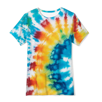 Cross-border new European and American men's gradient short-sleeved T-shirt 3D digital printing short-sleeved light mature casual breathable
