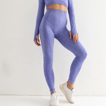 2021 European and American hot style fitness running high waist yoga pants seamless gym sports leggings women's outer wear