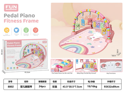Cross-border baby fitness rack music pedal piano toy 0-36 months newborn baby music piano game mat
