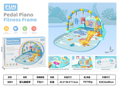 Cross-border baby fitness rack music pedal piano toy 0-36 months newborn baby music piano game mat
