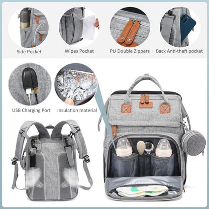 Cross-border TOP mommy bag backpack baby bed anti-mosquito mommy bag stroller large capacity mother and baby bag with toys