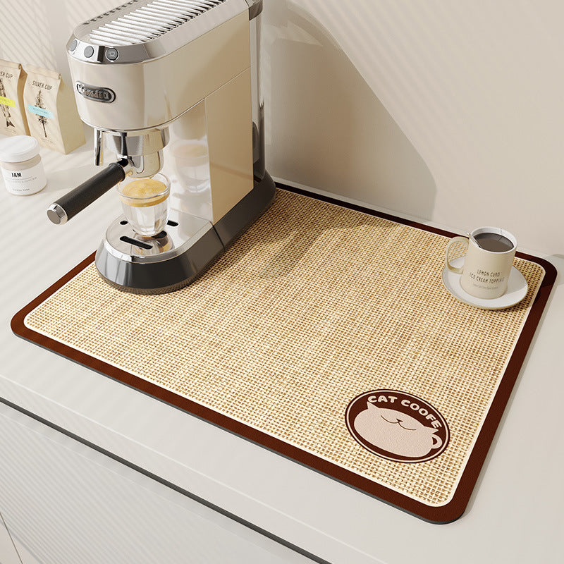 Coffee machine drain pad absorbent mat kitchen bowl bar water cup drying pad table tabletop wash-free