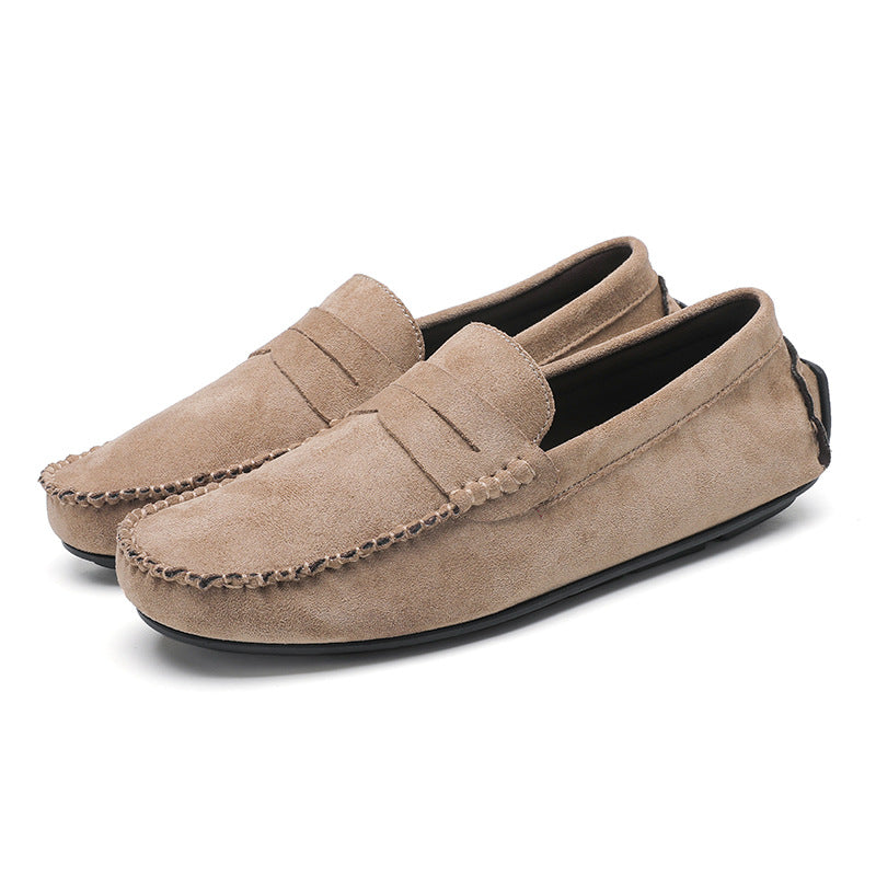 88519 hand-sewn beanie men's shoes velvet leather handmade shoes non-slip beanie sole slip-on business casual commuter style