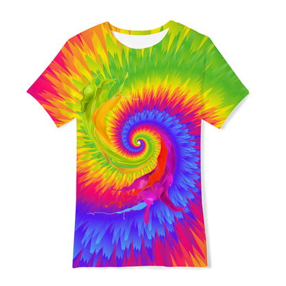 Cross-border new European and American men's gradient short-sleeved T-shirt 3D digital printing short-sleeved light mature casual breathable