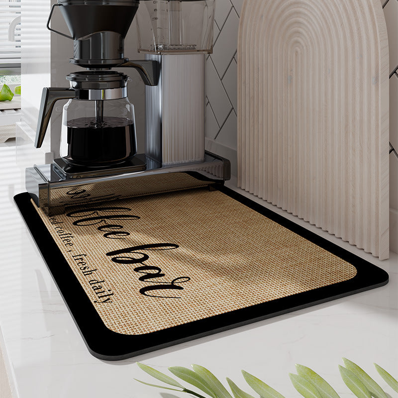 Coffee machine drain pad absorbent mat kitchen bowl bar water cup drying pad table tabletop wash-free