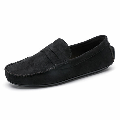 88519 hand-sewn beanie men's shoes velvet leather handmade shoes non-slip beanie sole slip-on business casual commuter style