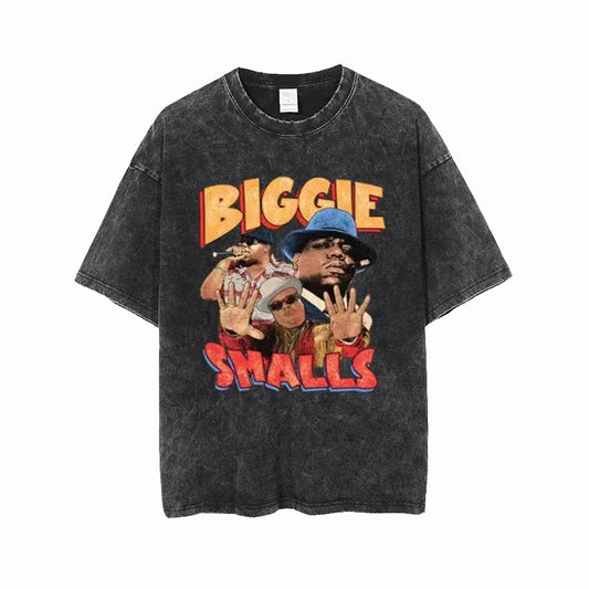 Pure cotton American retro washed old short-sleeved T-shirt men's spring loose ins trendy high-end design sense niche top