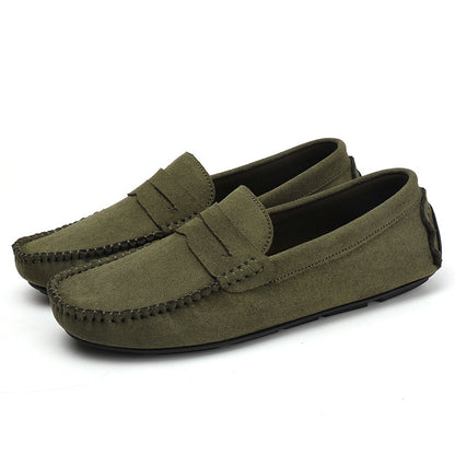 88519 hand-sewn beanie men's shoes velvet leather handmade shoes non-slip beanie sole slip-on business casual commuter style