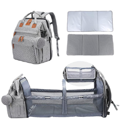 Cross-border TOP mommy bag backpack baby bed anti-mosquito mommy bag stroller large capacity mother and baby bag with toys